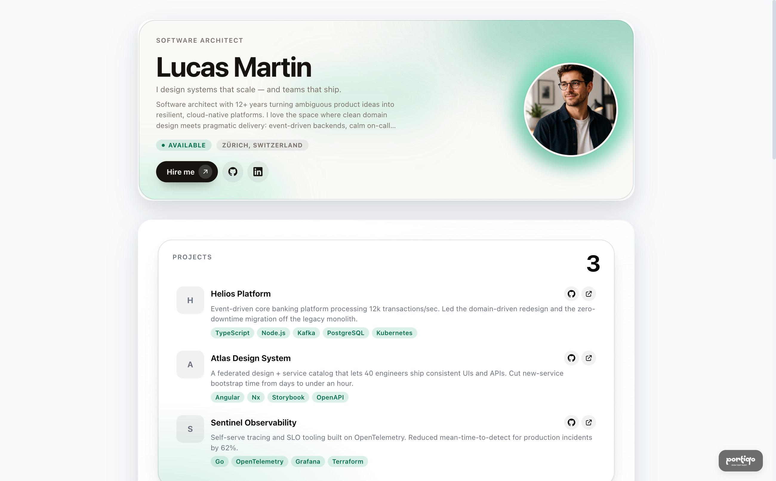 Lucas Martin's live portfolio website